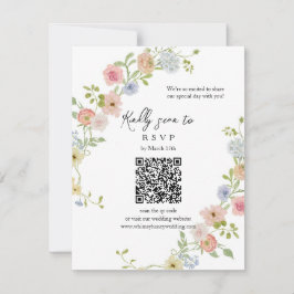 Tarjeta RSVP de código QR para Flor silvestre Past