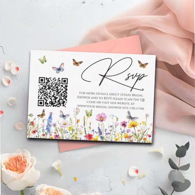 Tarjeta RSVP de código QR para la ducha de novia F (Subido por el creador)
