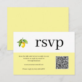 Tarjeta RSVP de código QR para limón amarillo