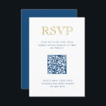 Tarjeta RSVP de código QR vertical de oro simple<br><div class="desc">Esta tarjeta de inserción de moda incluye letras en negrita en el frente junto con el código QR personalizado. Agregue el texto utilizando el formulario de plantilla. Cambie el tipo de letra,  el diseño y los colores utilizando el menú de edición avanzado.</div>