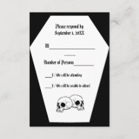 Tarjeta RSVP de Coffin (negro)
