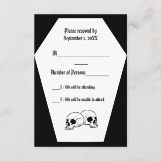 Tarjeta RSVP de Coffin (negro)
