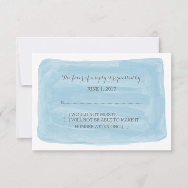 Tarjeta RSVP de color azul (Anverso)