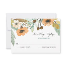 Tarjeta RSVP de color de agua en flor