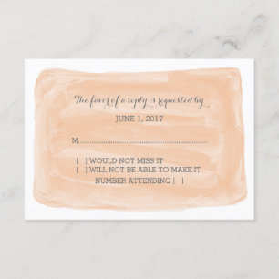 Tarjeta RSVP de color de agua naranja