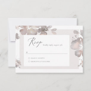 Tarjeta RSVP de color de agua Romance
