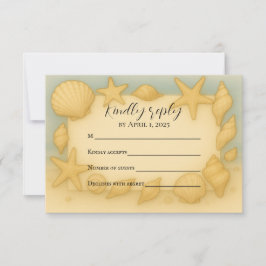 Tarjeta RSVP de conchas costeras