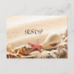 Tarjeta RSVP de conchas y Starfish