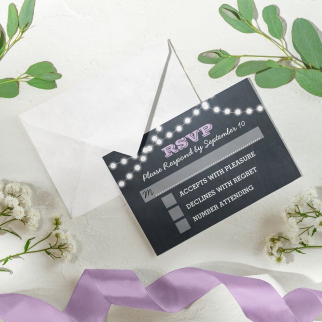 Tarjeta RSVP de confirmación de Lilac de luces de  (Subido por el creador)