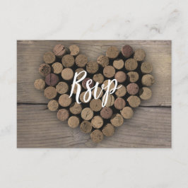 Tarjeta RSVP de Corazón de Vino