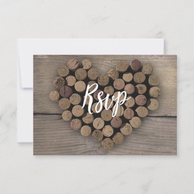 Tarjeta RSVP de Corazón de Vino (Anverso)