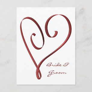 Tarjeta RSVP de Corazón Rojo con estilo Personaliz