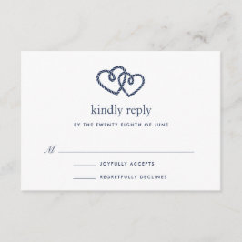 Tarjeta RSVP de corazones notados