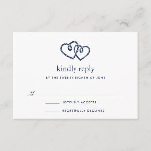 Tarjeta RSVP de corazones notados