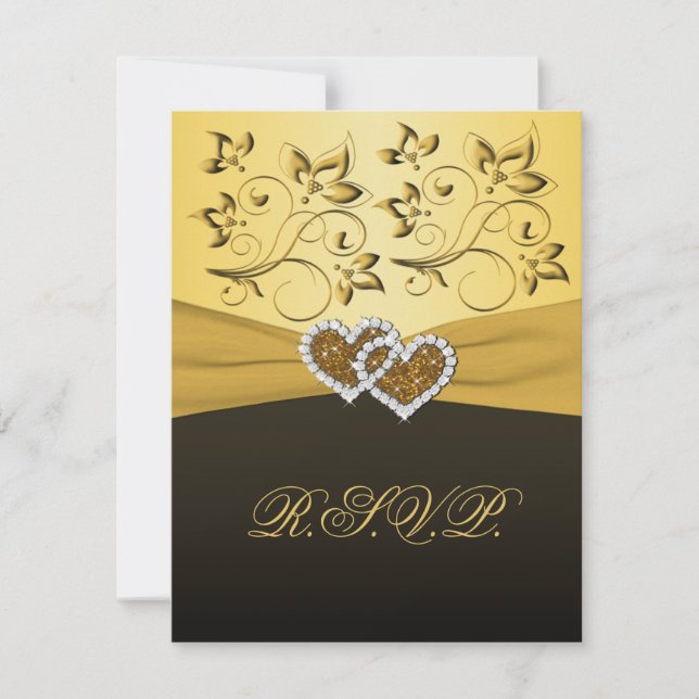 Tarjeta RSVP de Corazones Unidos con Cinta Impresa (Anverso)