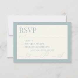 Tarjeta RSVP de correo Dusty Blue 3.5x5