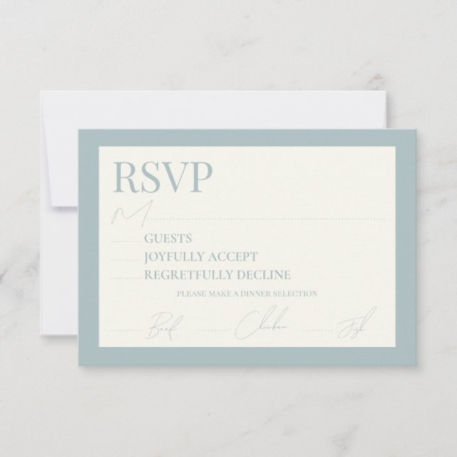 Tarjeta RSVP de correo Dusty Blue 3.5x5 (Anverso)