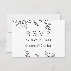 Tarjeta RSVP de correo electrónico de Boda blanco 