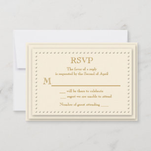 Tarjeta RSVP de Crema Simple Elegante