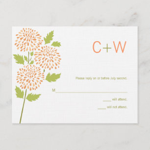 Tarjeta RSVP de crisantemo