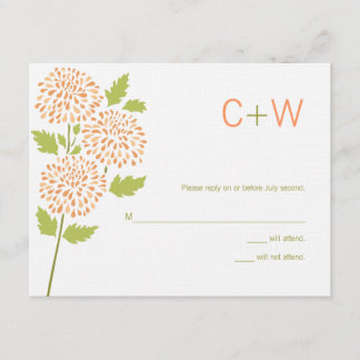 Tarjeta RSVP de crisantemo