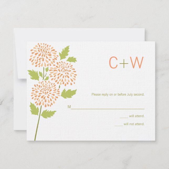 Tarjeta RSVP de crisantemo (Anverso)