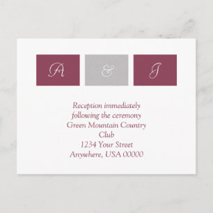 Tarjeta RSVP de cuadrados rosados Rosa