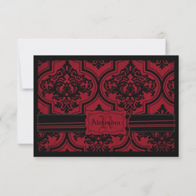Tarjeta RSVP de cumpleaños de vampiro (Anverso)