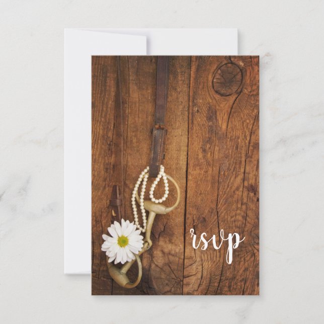 Tarjeta RSVP de Daisy and Horse Bit Western Weddin (Anverso)