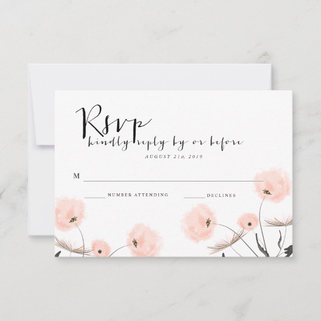 Tarjeta RSVP de Dandelion Wedon Wedding de tipogra (Anverso)