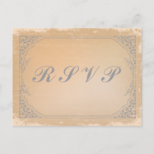 Tarjeta RSVP de desplazamiento gris gris gris de c (Anverso)