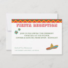 Tarjeta RSVP de detalles de recepción de Fiesta me