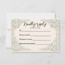 Tarjeta RSVP de Diamond Heirloom Wedding