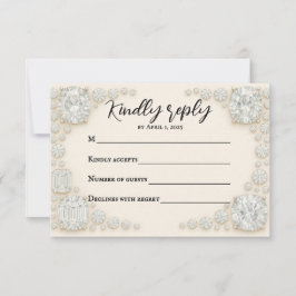 Tarjeta RSVP de Diamond Heirloom Wedding