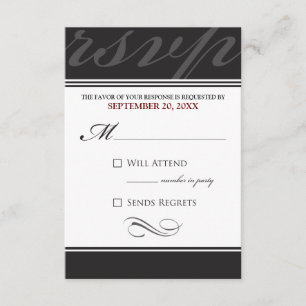 Tarjeta RSVP de diseñador simple (ébano)