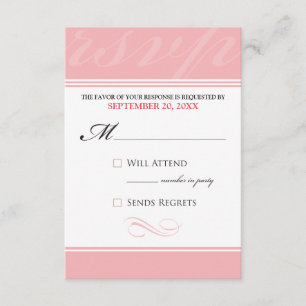 Tarjeta RSVP de diseñador simple (rosa claro)
