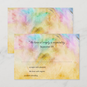 Tarjeta RSVP de diseño de tinta amarilla Bat Mitzv