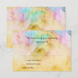 Tarjeta RSVP de diseño de tinta amarilla Bat Mitzv