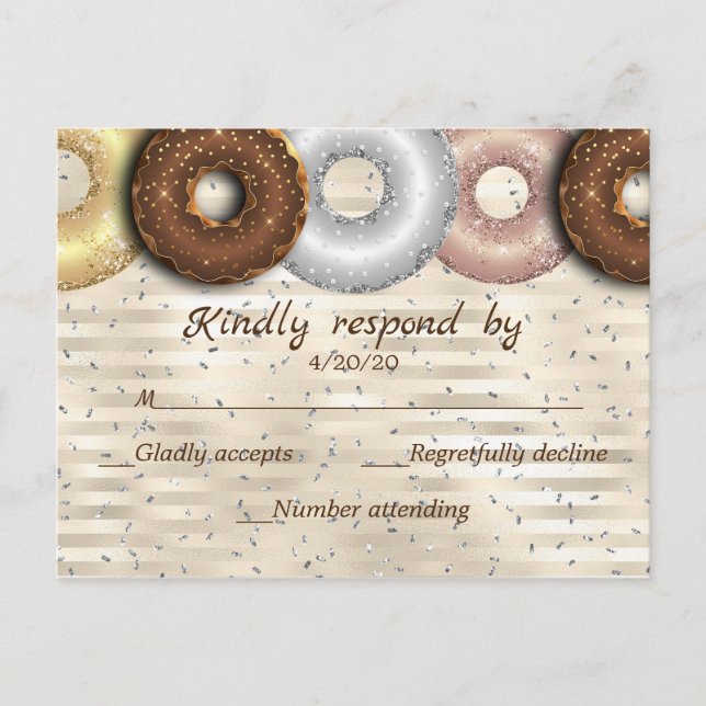 Tarjeta RSVP de Donut Wedding (Anverso)
