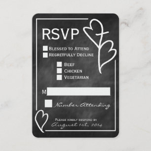 Tarjeta RSVP de dos corazones cruzando la boda rel