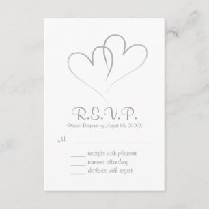 Tarjeta RSVP de dos corazones entrelazados