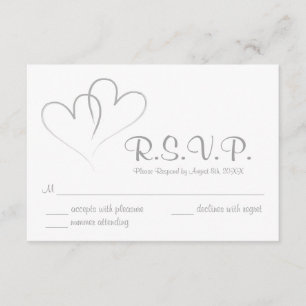Tarjeta RSVP de dos corazones entrelazados