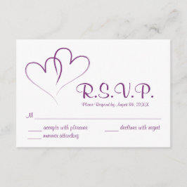Tarjeta RSVP de dos corazones entrelazados