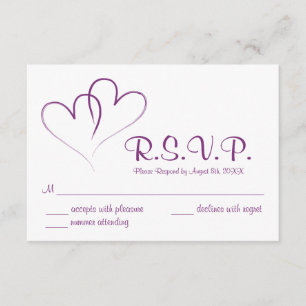 Tarjeta RSVP de dos corazones entrelazados