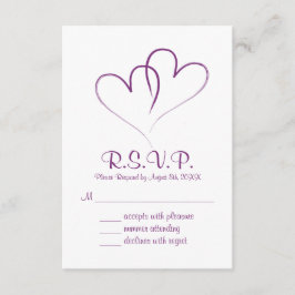 Tarjeta RSVP de dos corazones entrelazados