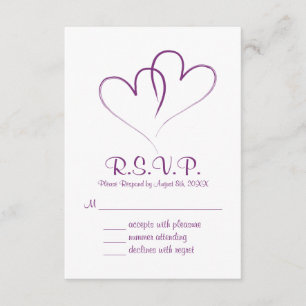 Tarjeta RSVP de dos corazones entrelazados