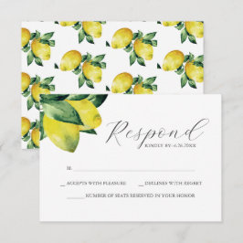 Tarjeta RSVP de ducha de novia con tema de limón