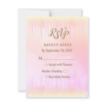 Tarjeta RSVP de Dusty Peach Peach Icicle Wedding