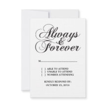 Tarjeta RSVP de Ebony Always & Forever Wedding