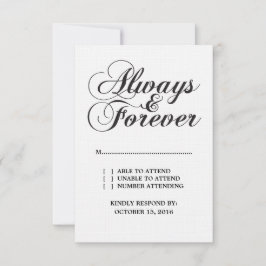 Tarjeta RSVP de Ebony Always & Forever Wedding